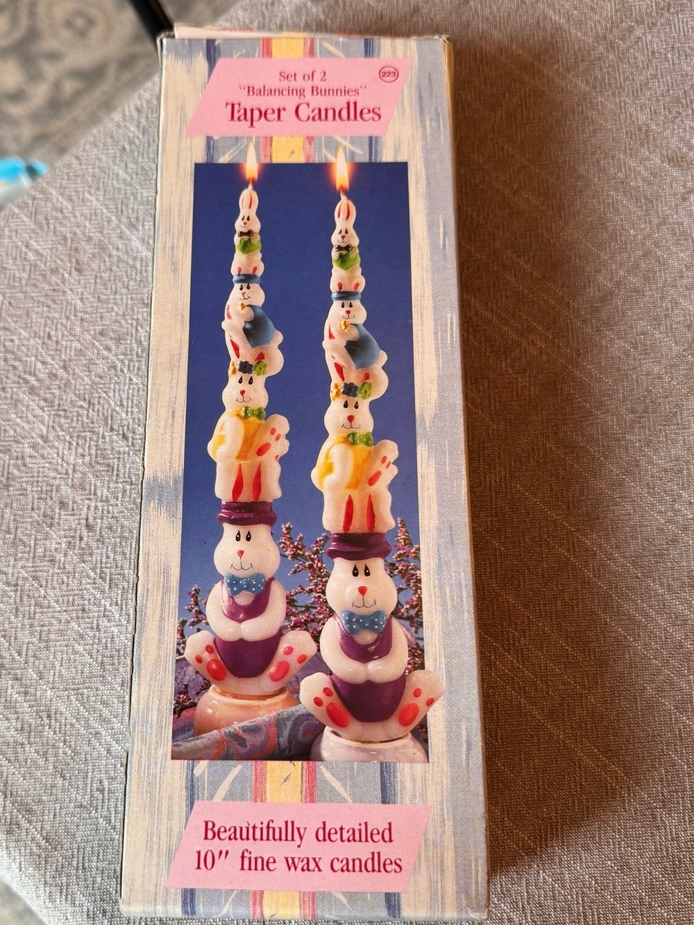 Balancing Bunnies Decorative Taper Candles - Multi-Color (Set of 2)